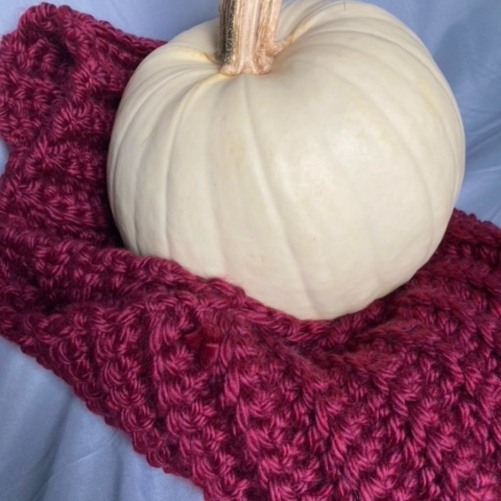 Wine Red Ribbed Scarf
